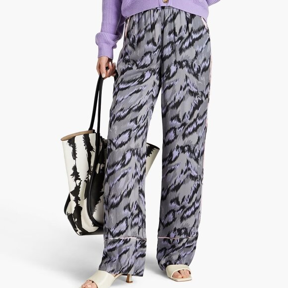 Diane Von Furstenberg Pants - NWT Diane von Furstenberg grey, pink, purple zebra stripe pants, Large